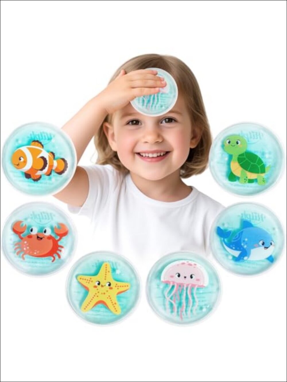 Kids 6 Pc Small Gel Ice Packs Reusable Hot Cold Therapy Boo Boo Pads